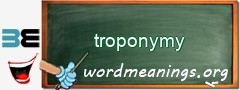 WordMeaning blackboard for troponymy